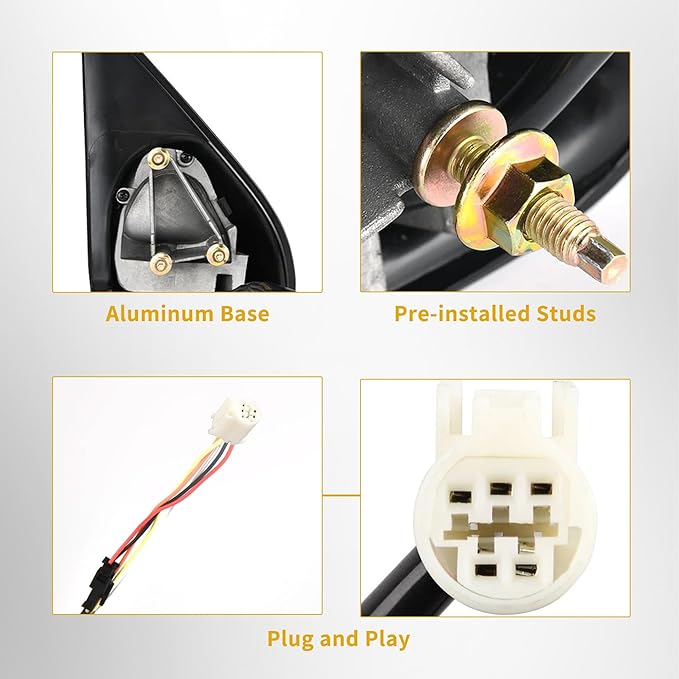 DWVO Side Towing Mirrors Compatible with 2005 2006 2007 2008 2009 2010 2011 2012 2013 2014 2015 Tacoma, Door Mirror with Power Adjustable Heated, Manual Folding Fliping Towing Mirrors