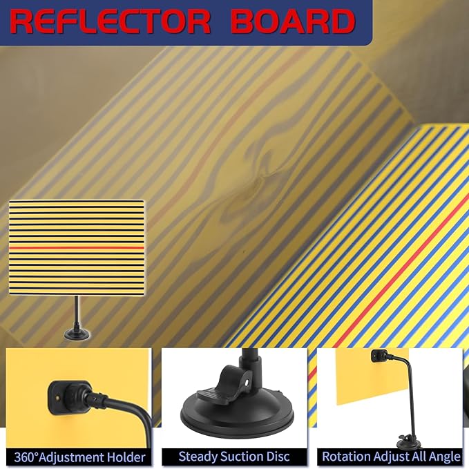 Super PDR Car Dent Puller Kit, Paintless Dent Remover Tool for Car Dent Repair with Strong Adhesion Puller Tabs & Glue Sticks, 100W Hot Glue Gun, Dent Reflector for Auto Hail Damage or Door Dings