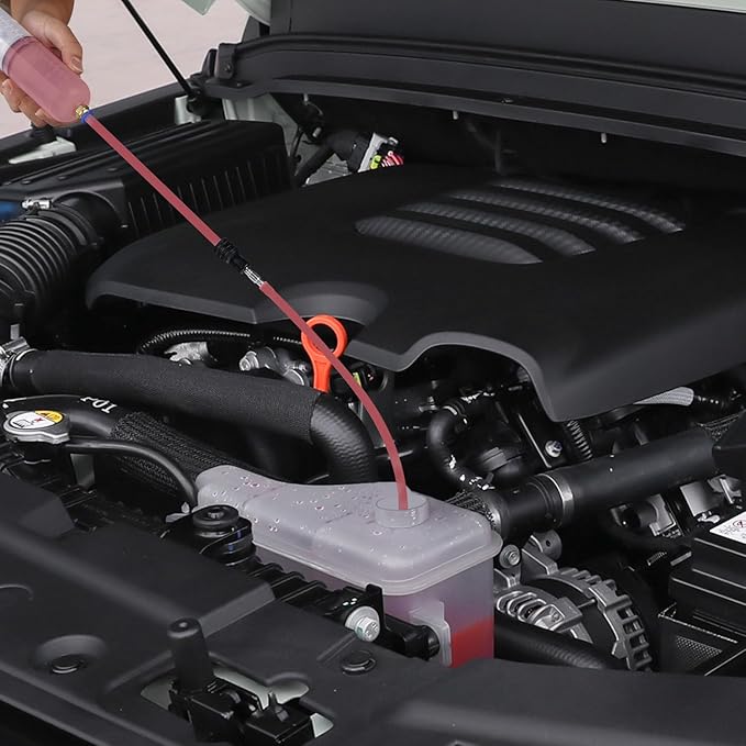 Thorstone 200cc Automotive Fluid Extractor Pump, Manual Oil Change Syringe with 50cm Rubber Hose & 2pcs 22cm PVC Suction Tubes