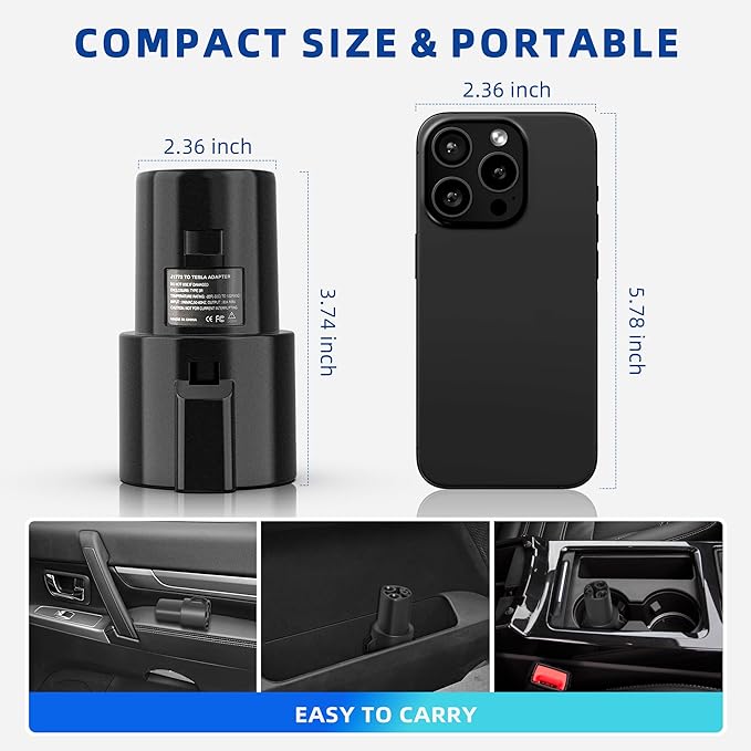 J1772 to Tesla Adapter, Max 80A 250V for Model 3 Y S X, Fast & Seamless Charging at SAE J1772 Stations – Essential for Tesla Owners
