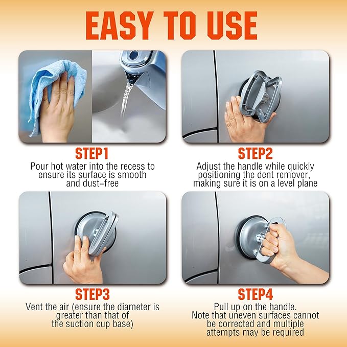 Dent Puller, Car Dent Puller Kit 7 Pack, Strong Dent Removal Tool for Car Suction, Dent Repair Kit for Cars Body, Glass, Screen, Moving Objects