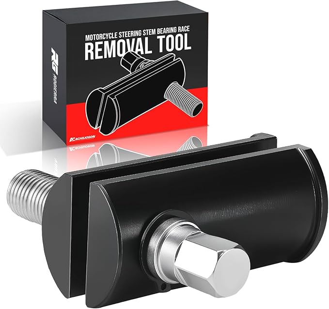 Motorcycle Steering Stem Bearing Race Removal Tool Compatible with 1-1/8" to 2-5/8" ID Races, Universal Neck Bearing Race Puller and Extraction Tool