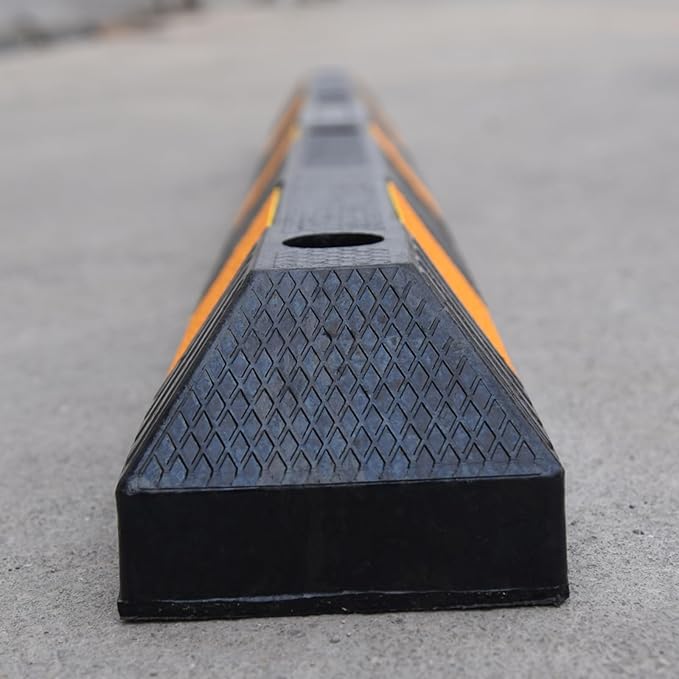BESEA 1pcs Curb Parking Stoppers for Garage Bumpers Parking car - 72" Length 4" High Heavy Duty Rubber Wheel Stopper for Vehicles Truck Driveway Help Your Cars Parking Stop Perfectily(1pack)