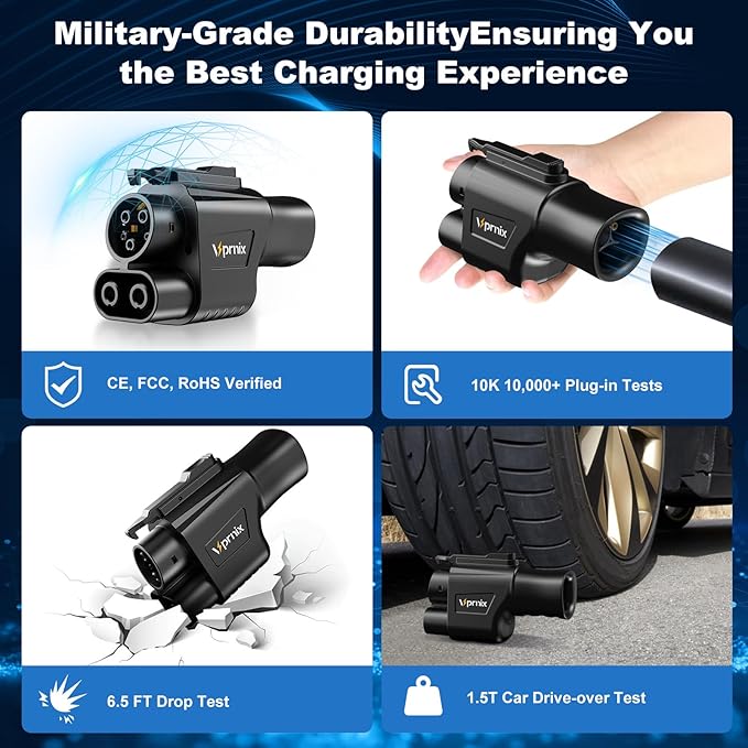 Tesla Charger Supercharger Adapter, NACS to CCS Adapter [Max 500A,1000V] Suitable for Charging Ford, Mustang, GM, Rivian, Volvo and Polestar Electric Vehicles at Tesla Supercharger (NACS to CCS)