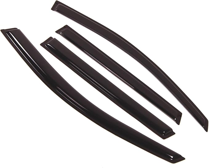 Tuningpros WD2-085 Dark Smoke 4 Pcs Set Window Visor (Outside Mount) Deflector Rain Guard Compatible with 2009-2017 Chevrolet Traverse