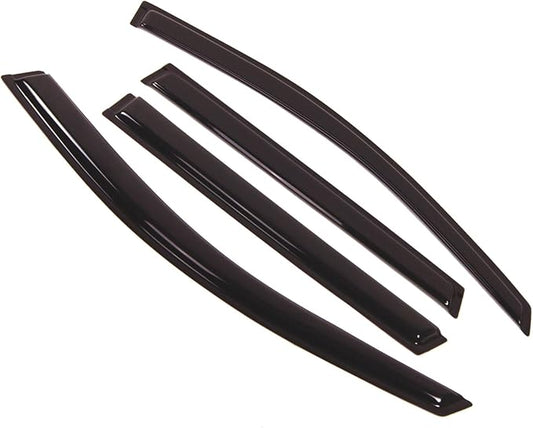 Tuningpros WD2-085 Dark Smoke 4 Pcs Set Window Visor (Outside Mount) Deflector Rain Guard Compatible with 2009-2017 Chevrolet Traverse