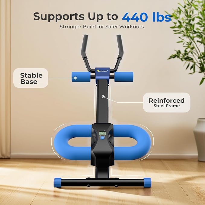 Ab Machine, Adjustable Ab Trainer Machine for Abs Workout at Home Gym, Foldable, Knee Protection, Abdominal Trainer for Stomach Workout