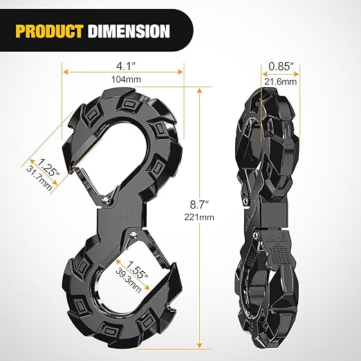 Nilight S-Shape Shackle, Quick Release Tow Hook for Winch Cable Ropes, 33,000 lbs Heavy Duty for Off-Road Recovery, Towing Extension, Tree Saver, Winch Shackle, Forged Steel, Black