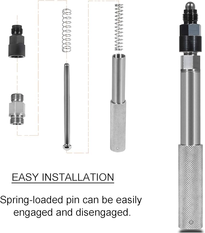 E-cowlboy J-42083 Automatic Timing Pin+9U-7227 Injector Height Adjustment Gauge Tool+Engine Barring Socket for Caterpillar CAT 3406E C-15 C-16 (3 Tools)