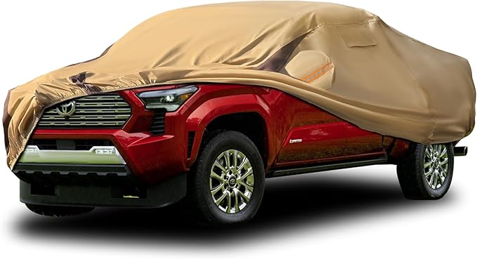 Tacoma Car Cover Waterproof All Weather Compatible with Tacoma 2005-2024, Outdoor Heavy Duty Anti-UV Car Covers Rain Sun Snow Protection with Zipper and Windproof Buckle