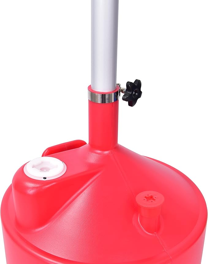 Aain 18 Gallon Industrial Waste Oil Drain Tank,Oil Changing,Portable Waste Oil Change Tank With Wheels and Adjustable funnel height for car, Funnel Drain, Red