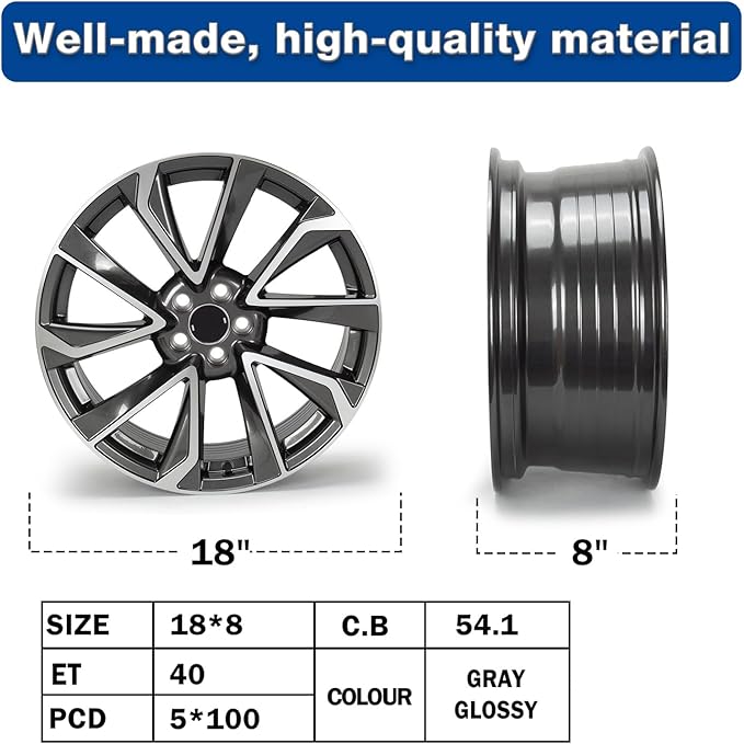 18'' x 8'' Aluminum Alloy Replacement for OE Wheel Rim Compatible with Toyota Corolla 2019-2024, 2 Sets