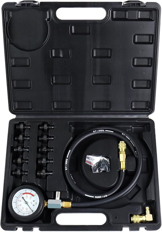 YSTOOL Oil Pressure Tester Kit Professional Oil Pressure Gauge Tool for Engine Diagnostic Test with Hose Adapters and Carry Case for Cars ATVs Trucks Use 0-140psi