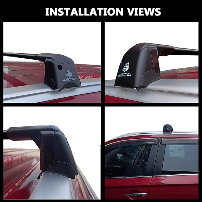ROKIOTOEX Roof Rack Crossbars - Fit 2016-2021 Lexus LX Flush Side Rail - Panoramic Sunroof - 220LBs Load Bar- Metal Locking Cap - Easy Install & Adjusting - Wind Noise Reduction Strip - Black Coyote