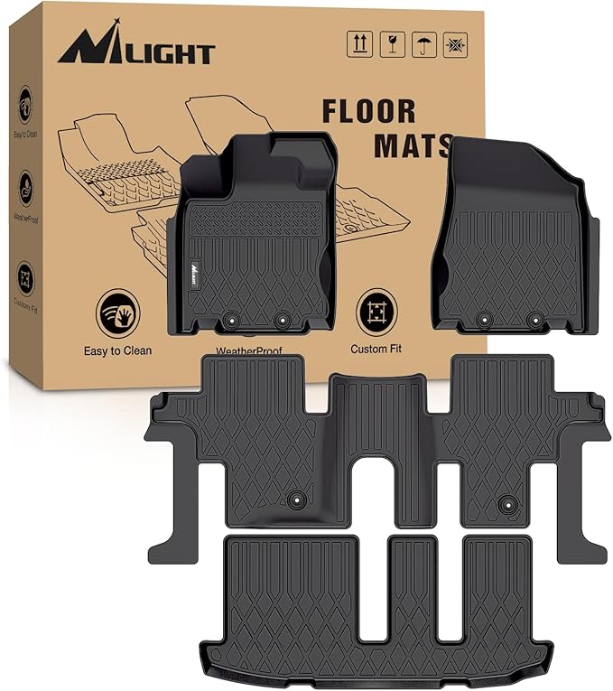 Nilight TPE Floor Mats for Nissan Pathfinder 2013 2014 2015 2016 2017 2018 2019 2020,2013 Infiniti JX3,2014-2020 Infiniti QX60,All Weather Custom Fit Heavy Duty Floor Liners