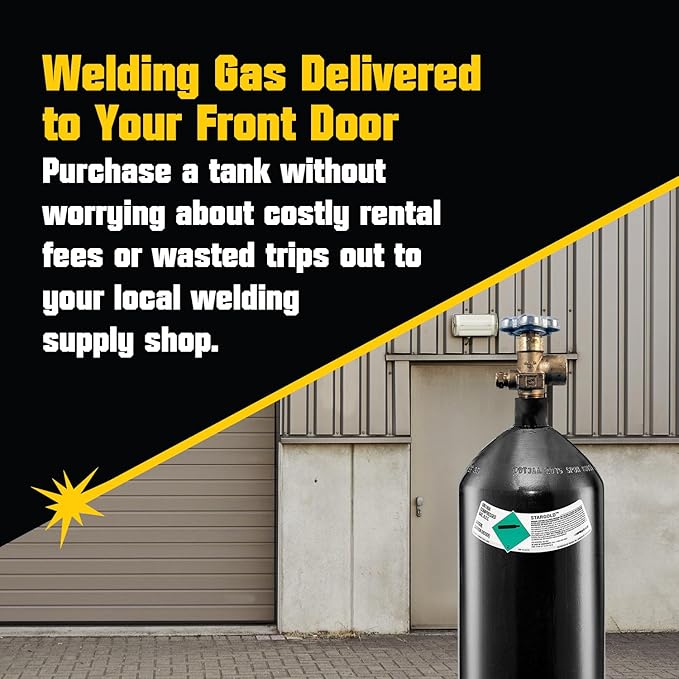 PrimeWeld 75% Argon 25% CO2 Bottle 40CF | DOT 3AA | USA CGA 580 Valve | Best Gas Blend for MIG Welding | Cylinders Full & Ready to Use