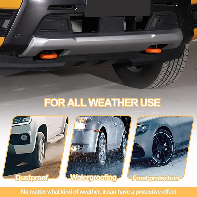 Car Tow Hook Protective Cover Compatible with Ford Ranger 2023-2025 Rubber Front Bumper Tow Ring Pull Ring Protective Case Trailer Pull Ring Trim Cover Exterior Accessories Tow Hook Covers (Orange)