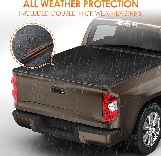 Nilight Soft Roll Up Truck Bed Cover Compatible with Toyota Tundra 2014 2015 2016 2017 2018 2019 2020 2021 6.5ft