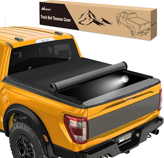 Nilight Soft Roll Up Truck Bed Cover Compatible with Ford F150 2004 2005 2006 2007 2008 2009 2010 2011 2012 2013 2014 5.5ft