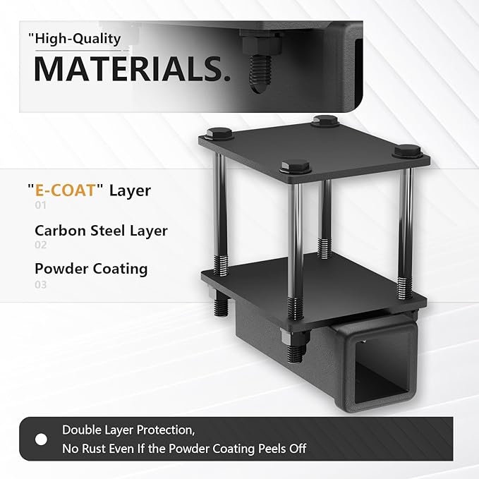 Tow Hitch 2 Inch, RV Bumper Hitch Receiver Adapter Fits 4-4.5" Beam, 200 Lbs Tongue Weight Capacity, Travel Trailer Rear Bumper with Hitch Pin & Hitch Cover, Fit for Camper Bike Racks Cargo Car