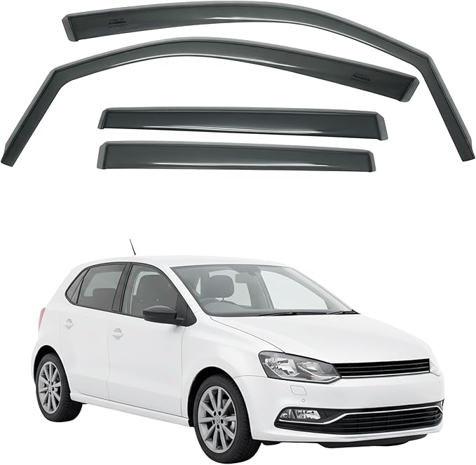 in-Channel Car Window Rain Guard Compatible with VW Polo 5-Door mk5 fit:2010-2017 4pcs, Taiwan Made Precise & Transparent Car Wind Deflectors No Water Leakage Visors