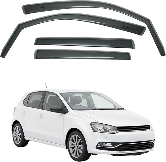 in-Channel Car Window Rain Guard Compatible with VW Polo 5-Door mk5 fit:2010-2017 4pcs, Taiwan Made Precise & Transparent Car Wind Deflectors No Water Leakage Visors