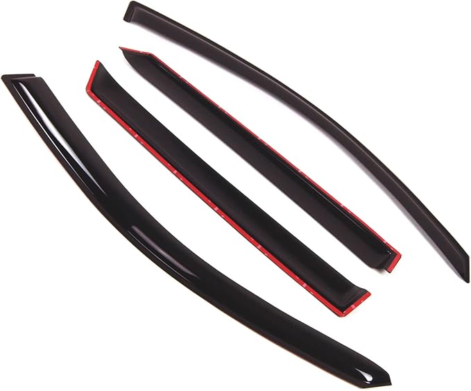 Tuningpros WD2-286 Dark Smoke 4 Pcs Set Window Visor (Outside Mount) Deflector Rain Guard Compatible with 2011-2015 Kia Sorento