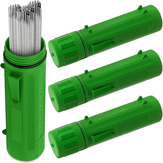 Zonon 4 Pcs Electrode Rod Storage Tube 14 Inch Airproof and Waterproof Welding Rod Holder for Canister(Green)