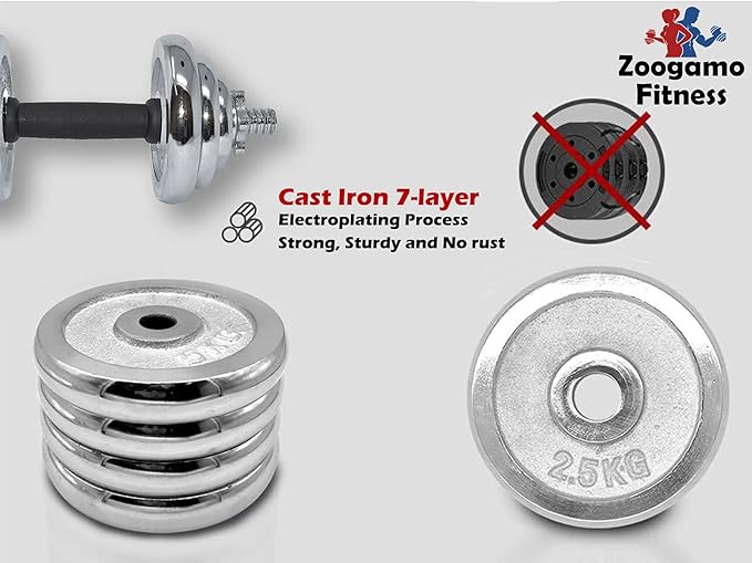 Cast Iron Adjustable Dumbbells Weight Set to 110 Lbs, Free Weight with Connecting Rod Used As Barbell, for Men and Women Home Gym Work Out Training Fitness Equipment All-Purpose
