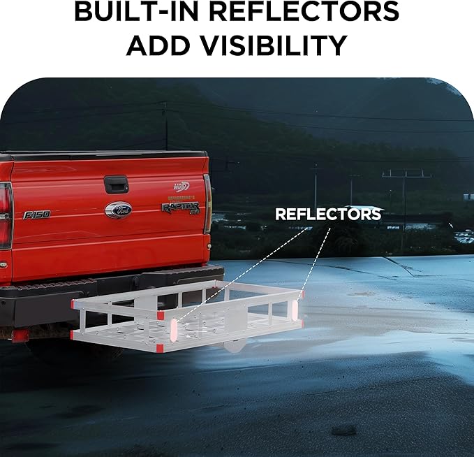 Rockland Aluminum Hitch Cargo Carrier, 500 LBS Capacity, 47.2" x 20.6" x 6.6", Fits 2” Receiver, Silver, Trailer Hitch Mount for RVs, Pickups, Trucks, Cars, Vans, ATVs, UTVs, SUVs