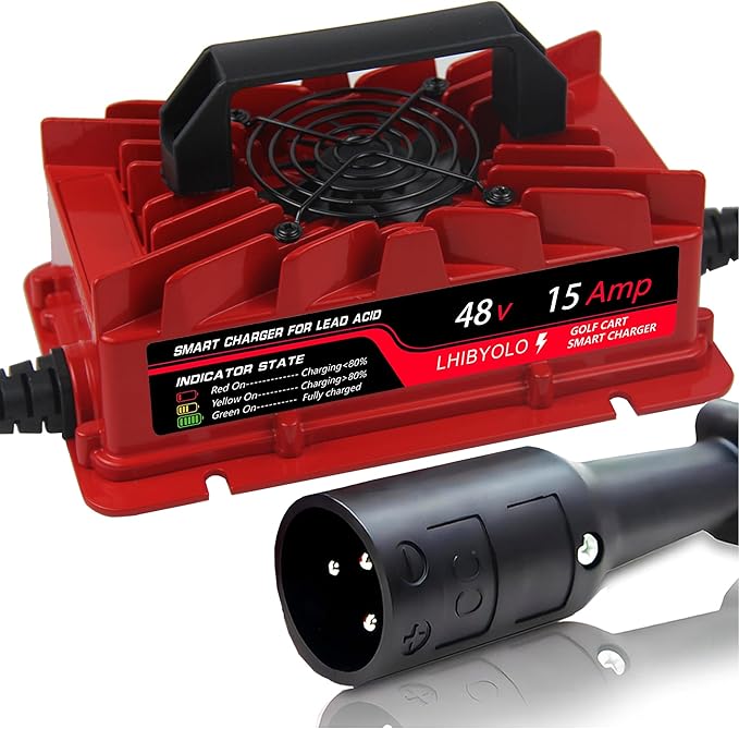 48V Golf Carts Battery for 15 AMP Club Car, with Type 3-Pin Round Plug, 4-7 Hours Full,Club Car 48 Volt,48 Volt Golf Cart Batteries