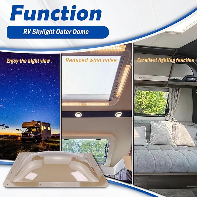 RV Skylight Outer Dome,18"x 26" OD Universal Skylight Fits All Standard 14" x 22" Skylight Openings, RV Shower Skylight for Camper Trailer Fifth Wheel Motorhome Truck (Smoke Gray)