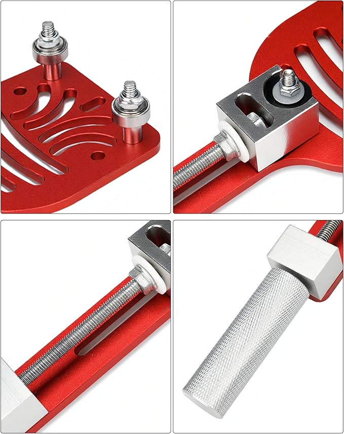 77750 Oil Filter Cutter, Oil Filter cutting tool for Adjustable cut range 2-3/8"-5", with a spare cutting blade for car, truck, motorcycle, lawn mower, airplane, Universal fit, Aluminum, red