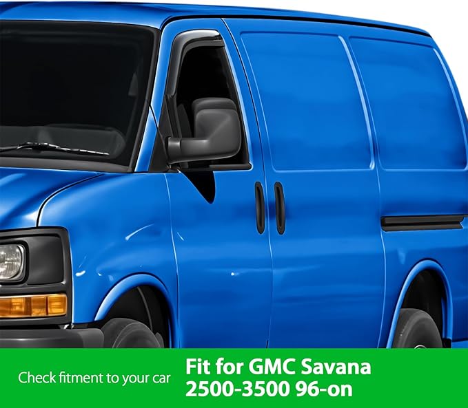 Goodyear Shatterproof in-Channel Window Deflectors for GMC Savana 2500/3500 1996-2026, Rain Guards, Window Visors for Cars, Vent Deflector, Car Accessories, 2 pcs - GY007726