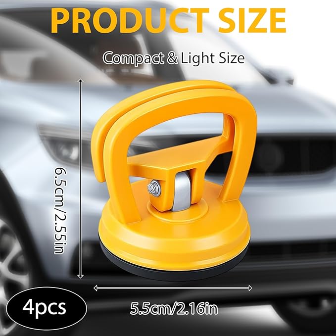 4 Pack Small Car Dent Pop Out Tool,Suction Cup Dent Puller, Dent Suction Puller for Vehicle Body Repair, Easy to Use Auto Dent Removal Kit with Strong Suction Cups