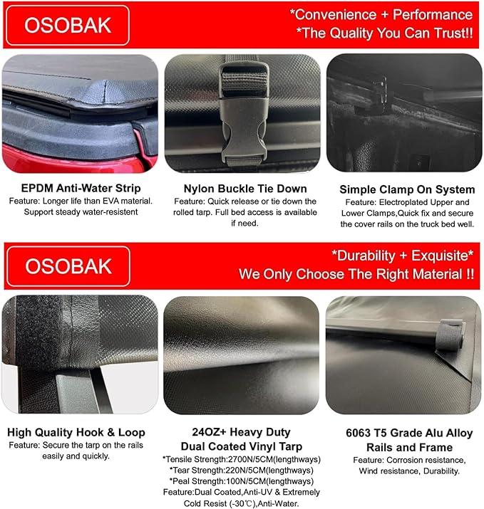 Soft Roll Up 5'3" Truck Bed Cover Compatible for 2005 2006 2007 2008 2009 2010 2011 2012 Dodge Dakota Short Pickup Vinyl Tonneau Cover | Fleetside