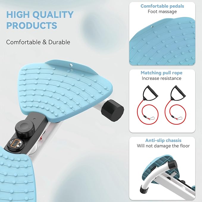 Waist Twister Machine, Adjustable Exercise Twist Board for Women Men, Noiseless Ab Twister for Home Gym Equipment, 330 lbs Capacity | Track Time, Reps, Calories with Digital Display