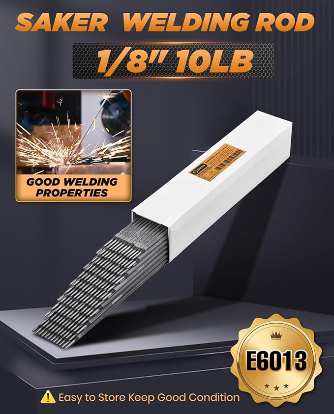 Saker E6013 Welding Rod 1/8'' 10LB Carbon Steel Stick Welding Electrodes