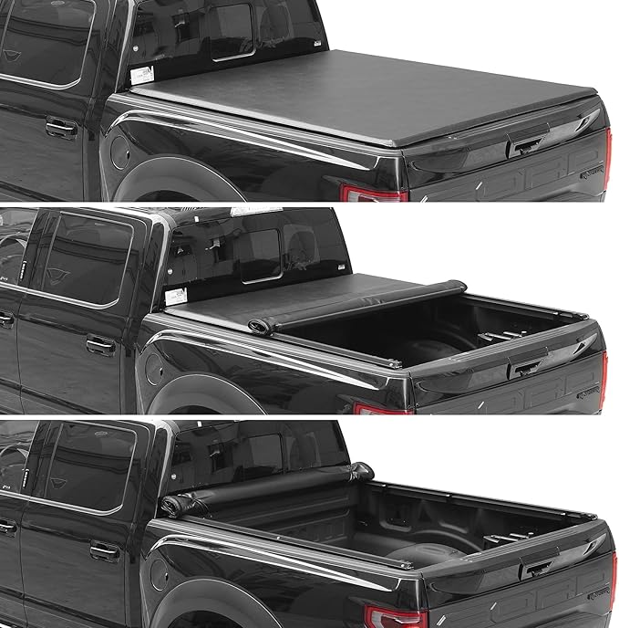 Kikito Professional Soft Roll Up Truck Bed Tonneau Cover for 2004-2014 Ford F-150 & 2006-2014 Lincoln Mark LT Tonneau Cover 5.5ft 66in Bed