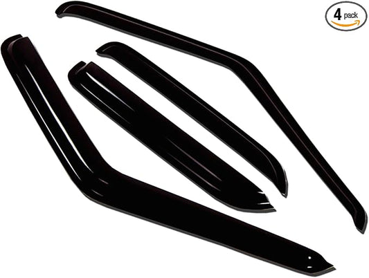 Tuningpros WV-269 Outside Mount Window Visor Deflector Rain Guard Dark Smoke 4-pc Set, Compatible with 1993-1998 Jeep Grand Cherokee