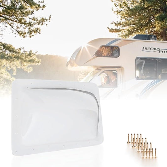 RV Skylight Replacement 18" x 26" -Universal Outer Dome Fits All Standard 14"x22" Openings, RV Shower Skylight for Camper Trailer Fifth Wheel Motorhome Truck (WHITE)