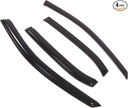 TuningPros Outside Mount Window Vent Visors Rain Guards Compatible with Toyota Camry Sedan 2007-2011 | Side Window Wind Deflectors Rain Shields | Smoke Tinted, 4 Pcs Set, DGWV-418RM