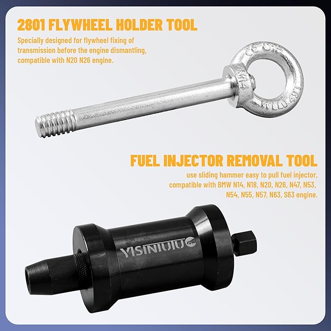 Engine Camshaft Timing Locking Tool Kit Compatible with BMW N20 N26,with Flywheel Holder & 7676 Oil Seal Repair Kit, Engines Alignment Locking Timing Tool Kit 212831,119340,212830,219548