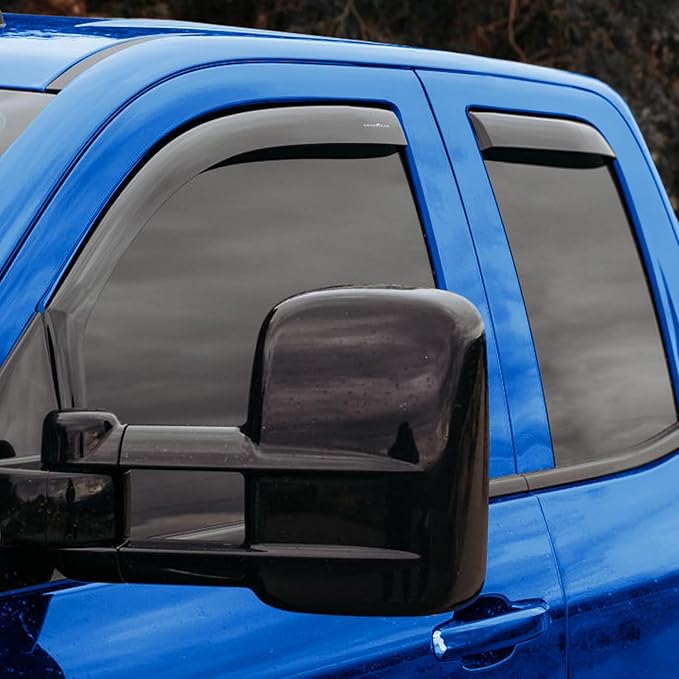 Goodyear Shatterproof in-Channel Window Deflectors for Trucks Chevrolet (Chevy) Silverado/GMC Sierra 2014-2018 Double Cab, Rain Guards, Window Visors, Vent Deflector,Truck Accessories, 4pcs- GY003417