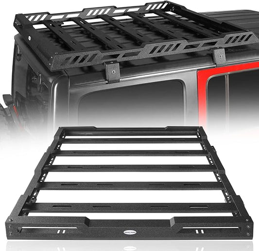 Hooke Road Overlanding Roof Rack for 2018-2025 Jeep Wrangler JL 2/4 Doors & Gladiator JT, Steel Cargo Basket for Jeep Hard Top Only