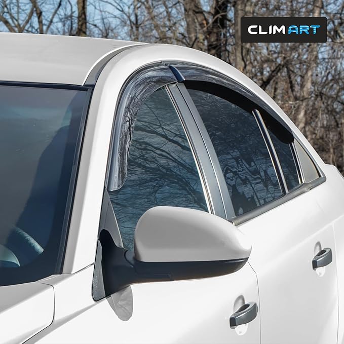 CLIM ART Incredibly Durable Rain Guards for Chevrolet (Chevy) 2011-2015 Cruze Sedan, Original Tape-on Window Deflectors, Vent Deflector, Vent Window Visors, Car Accessories, 4pcs- 411105LPv