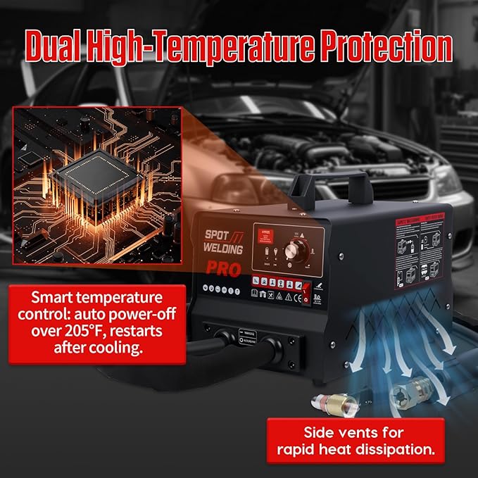 PLAYOCCAR Spot Welder Dent Puller Machine,110V 3500W Dent Remover Tool Car Body Repair Kit with Auto/Manual Welding & 6 Welding Modes.