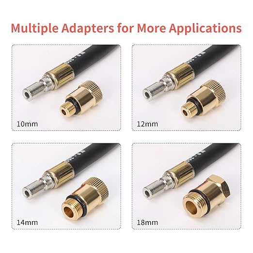 8PCS Compression Tester Kit Professional Petrol Gas Engine Cylinder Pressure Gauge 0-300 PSI Automotive Tool for Motorcycle Car Truck (Red 8pc)