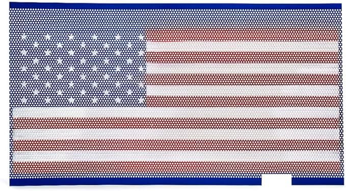 Xprite Grill Mesh Insert American Flag Matte Aluminum Alloy Mesh Grille Grid Compatible with 2007-2018 Jeep Wrangler JK JKU