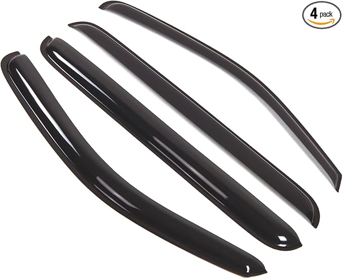 TuningPros Outside Mount Window Vent Visors Rain Guards Compatible with Nissan Pathfinder 2005-2012 | Side Window Wind Deflectors Rain Shields | Smoke Tinted, 4 Pcs Set, DGWV-350